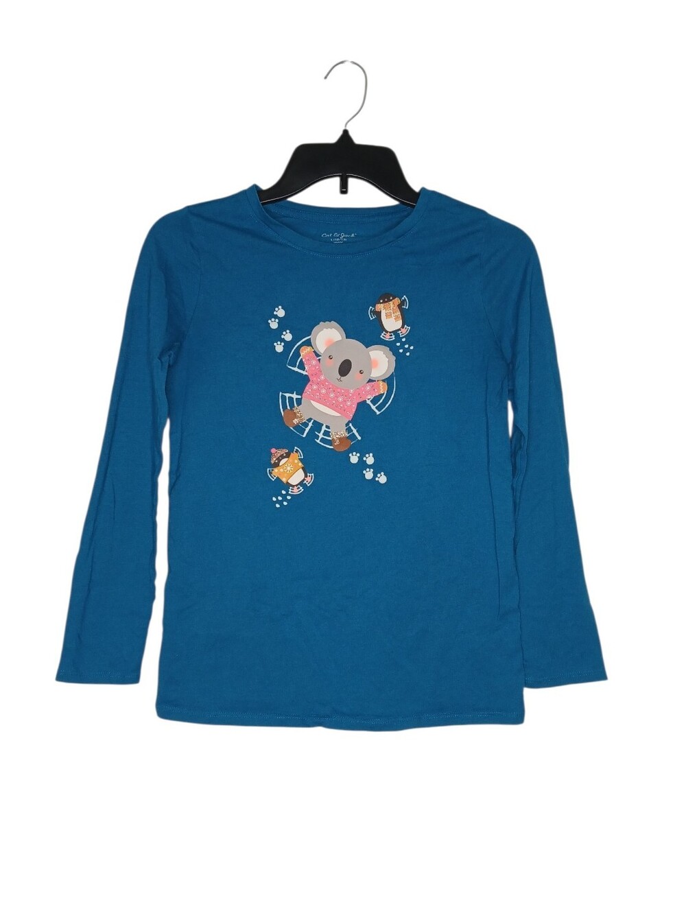 Cat & Jack Girls Teal Long-Sleeve Koala Graphic Tee